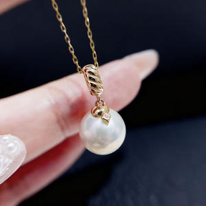 Accesorios de Perlas DIY, Colgante de Plata S925, Cuentas Redondas de 11-15 mm, Base Vacía para Colgante de Collar de Moda para Mujer, Accesorio 31451DIY - Product Image 4