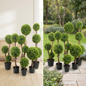 Planta topiaria para decoración al aire libre, boj, hierba Artificial, bonsái, árbol de bolas - Product Image 5