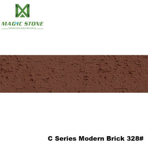 Brique de <span class=keywords><strong>parement</strong></span> de la série C rouge foncé imperméable pour appartement <span class=keywords><strong>et</strong></span> école MCM brique extérieure carrelage souple revêtement extérieur en fausse pierre - Product Image 4