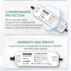 <span class=keywords><strong>Driver</strong></span> <span class=keywords><strong>LED</strong></span> Impermeabile IP67 DONE RAS-75 75W con Dimmerazione DALI-2, Tensione Selezionabile 12V/24V/36V per Illuminazione Pubblicitaria e Giardino - Product Image 4