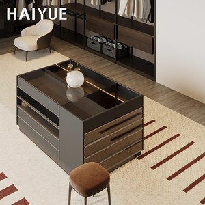 Armoire de chambre à coucher moderne HAIYUE, placard avec cadre <span class=keywords><strong>en</strong></span> aluminium, porte <span class=keywords><strong>en</strong></span> verre, armoires walk-in, armoires pour villa, hôtel, appartements, meubles - Product Image 4