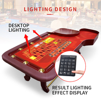 Table de Roulette Rouge de Luxe YS de Haute Qualité avec Pieds en Acier Inoxydable et en Bois Massif – Durable pour Casino, Jeux de Poker et Divertissement