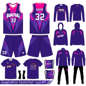 Vente flash - Chemises respirantes pour femmes - Uniforme de <span class=keywords><strong>basket</strong></span>-ball réversible violet - <span class=keywords><strong>Noir</strong></span> et orange - Product Image 1