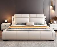 Camas Modernas de Lujo con Base de Madera Sólida, Diseños de Camas King Size, Camas Multifuncionales con Tapicería