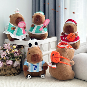 8 Inch Super Soft Claw Machine Capybara Plush Toy Basketball Badminton Sports Bear Doll Soccer Playing Capybara - Product Image 2