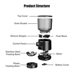 Mangkuk Stainless Steel 4L Pengumpan Kucing Otomatis Pengumpan Anjing Terjadwal Dispenser Makanan Hewan Peliharaan untuk Makanan Kering - Product Image 2
