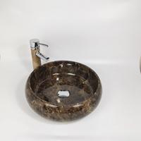 2024 moderne forme ronde personnalisé naturel foncé Emperoda marbre éviers marbre lavabos salle de bain Lavello évier vanité