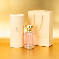 Flacon de parfum cylindrique en verre 50ml 100ml, flacon de parfum en verre 50ml, flacon vide avec pulvérisateur et patch de couleur