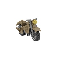 Mini Accesorios de Soldado, Arma Militar de la Segunda Guerra Mundial, Motocicleta de Dos Ruedas, Verde, Marrón, Gris, Piezas de Figuras, Bloques de Construcción, Juguetes, Regalo para Niños