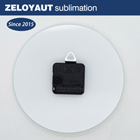 ZELOYAUT sublimasi kaca jam bulat jam dinding kosong Jam kaca DIY personalisasi Logo kustom cetak sublimasi kosong