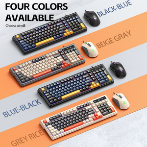 <span class=keywords><strong>Clavier</strong></span> et <span class=keywords><strong>souris</strong></span> filaires avec interface USB, logo personnalisé, 98 touches, rétroéclairage LED, <span class=keywords><strong>clavier</strong></span> ergonomique, ensemble <span class=keywords><strong>clavier</strong></span> et <span class=keywords><strong>souris</strong></span> pour ordinateur de bureau à domicile, joueurs - Product Image 3