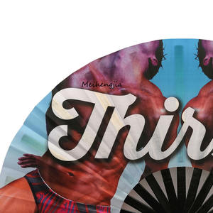 Großer faltbarer Hand fächer aus Nylon, chinesischer Kung Fu Tai Chi Hand fächer für Männer Frauen Festival Tanz geschenk Performance Dekorationen - Product Image 3