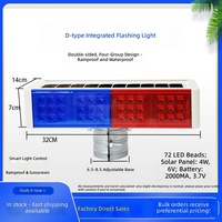 Feux de signalisation clignotants à LED solaires pour travaux routiers et sécurité routière, portables, lumières rouges et bleues, matériau ABS IP65
