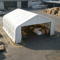 Tente d'entrepôt en bâche PVC robuste de grande capacité pour le stockage en extérieur de bobines d'acier, tuyaux, barres d'armature et poutres