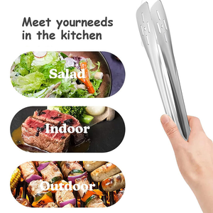 Pinces <span class=keywords><strong>de</strong></span> <span class=keywords><strong>cuisine</strong></span> en acier inoxydable <span class=keywords><strong>de</strong></span> qualité alimentaire, légères, antidérapantes, résistantes à la chaleur, lavables au lave-vaisselle, pour usage domestique - Product Image 3