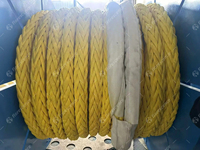 Câble de remorquage marin synthétique en fibre UHMWPE colorée, corde HMPE double tressée haute résistance stabilisée aux UV