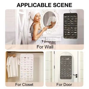 Bolsa Organizadora de Joyas Colgante, Bolsillo Doble para Guardar Aretes, Collares, Pulseras y Anillos - Product Image 4