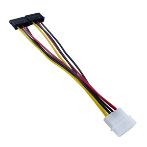 Câble d'extension répartiteur en Y 4 broches Molex vers 1 à 2 SATA 15 broches, convertisseur double SATA pour disques durs PC, SSD, lecteurs optiques DVD - Product Image 6