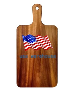 Almacén local de EE. UU. Tabla de cortar de paletas de madera de acacia con mango para espacios en blanco de grabado láser - Product Image 1
