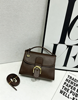 Sac à main vintage en cuir PU pour femme avec fermoir en D, mini sacoche à poignée supérieure, sac à bandoulière, capacité 1-1,9 L, sangle amovible, 9 couleurs, 1105 #