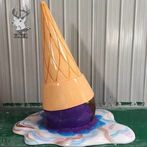 Moderna Scultura Decorativa a Forma di Cono <span class=keywords><strong>Gelato</strong></span> Grande in Resina e Fibra di Vetro da Parete - Product Image 5