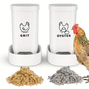 Plastic <b>Chicken</b> <b>Grit</b> Feeder Poultry Feed Container Hanging Feeding Dispenser Farm Use - Product Image 1