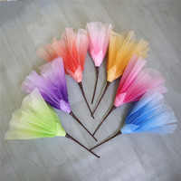 Grande fleur artificielle géante en organza, faite à la main, en tissu maillé, grande rose en soie pour la décoration de toile de fond de mariage et de fête