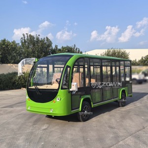 รถชมวิวไฟฟ้าสีเขียวแบบปิด สำหรับการขนส่งในอีโคพาร์คและรีสอร์ท - Product Image 3