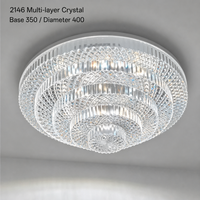 400mm LED-Raumleuchte für Schlafzimmer Essbereich Wohnzimmer 5-Schicht Wasserfall-Kristalldesign Sanfter Halo-Glanz Drei Lichtmodi