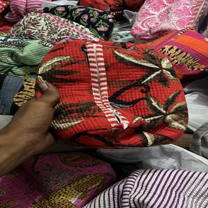 Ensemble de pochettes matelassées à impression de blocs indiens traditionnels faits à la main en coton durable sac de rangement de voyage sacs fourre-tout promotionnels - Product Image 1