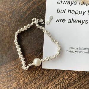 สร้อยข้อมือไข่มุกประดับเม็ดเงินแท้ S925 สไตล์เกาหลีใต้สุดน่ารักสำหรับผู้หญิง - Product Image 5