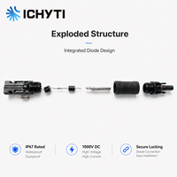 Câble solaire photovoltaïque 8AWG et kit d'outils avec connecteur à diode anti-retour 1500V DC étanche compatible MC4 pour système de panneaux solaires