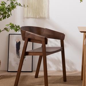 Fauteuil de salle à manger en bois massif de style moderne et luxueux, dossier créatif, design simple, mobilier en bois pour cafés/boutiques de thé au lait - Product Image 4