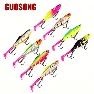 Leurre de pêche sur glace hivernal <span class=keywords><strong>VIB</strong></span> de 110 mm, 25 g, avec revêtement UV, 8 couleurs, coulant, avec deux queues souples supplémentaires, leurre vibrant artificiel - Product Image 4