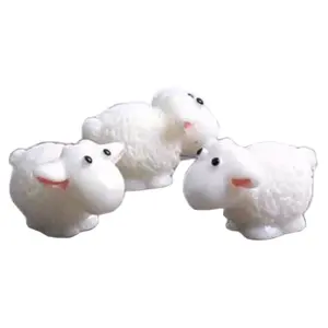 100 pièces/lot, petite décoration de jardin, animal mouton, artisanat en résine DIY, décoration de maison, jardin, micro-paysage, décoration de pot - Product Image 1