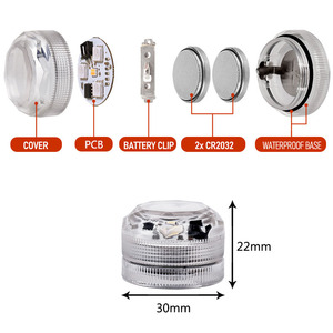 Mini bougies chauffe-plat étanches LED multicolores à piles avec télécommande submersible pour les fêtes en plastique - Product Image 3