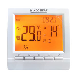 Minco diseño moderno AA batería termostato calor programable caldera de Gas calefacción regulador de temperatura con Kid Lock azul retroiluminado - Product Image 3