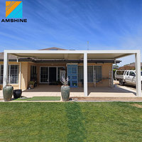 Yüzme Havuzu Alüminyum Pergola Motorlu Panjurlar Elektrikli Sistem Biyo-klimalı Alüminyum Pergola Su Geçirmez Veranda Örtüsü