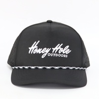 Casquettes de golf à 5 panneaux avec logo brodé personnalisé, nouvelle conception, vente en gros, trous perforés au laser, nylon respirant à séchage rapide pour l'extérieur