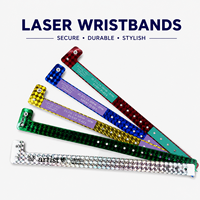 Bracelet holographique laser personnalisé, imprimé en couleur, pour identification de sécurité, événements VIP, festivals, bracelet imperméable
