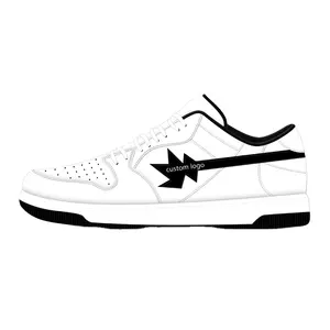 تصميم حذاء مخصص من المصنع مع تصميم حذاء كاجوال أبيض بشعار مخصص