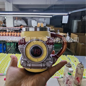 Mug 3D en acier inoxydable avec couvercle, isolation thermique, pour cadeaux, moteur V8 - Product Image 1