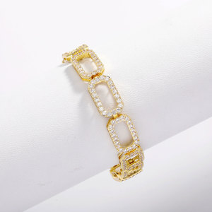 Tobillera de perlas unisex de alta gama, a la moda, que no se decolora, nuevo estilo, diseño hueco con incrustaciones, pulsera versátil - Product Image 2