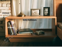 Table de chevet moderne de luxe inclinée en bois géométrique avec étagère ouverte, meuble de chevet flottant, table d'appoint sur socle