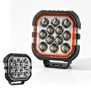 Projecteur de travail LED 60W, rétroéclairage ambre, carré 4,44 pouces, IP67, 10-30V DC, 4091lm, phare antibrouillard pour camion, SUV, tout-terrain, 4x4, 12V - Product Image 1