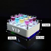 Nouveau plateau de tir personnalisé Led présentateur de bouteille Service VIP 12 trous porte-gobelet pour Restaurant Bar salon discothèque