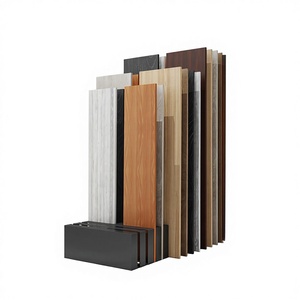 Freistehender Beweglicher Holzfliesen- und Holzmaserung-Ziegelmuster-Präsentationsständer mit 4 Regalen - Product Image 1