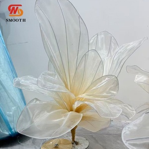 SMOOTH Luxury Customized Handmade Giant Silk Fabric Flower for Wedding <b>Table</b> <b>Decoration</b> Backdrop Event Party <b>Decoration</b> - Product Image 4