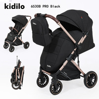 Kidilo Poussette pour bébé multifonctionnelle à haute vue Poussette pour nouveau-né pouvant s'asseoir ou s'allonger Vente en gros transfrontalière
