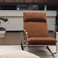 Fauteuil de salon moderne confortable et silencieux en acier inoxydable Fauteuil à bascule confortable